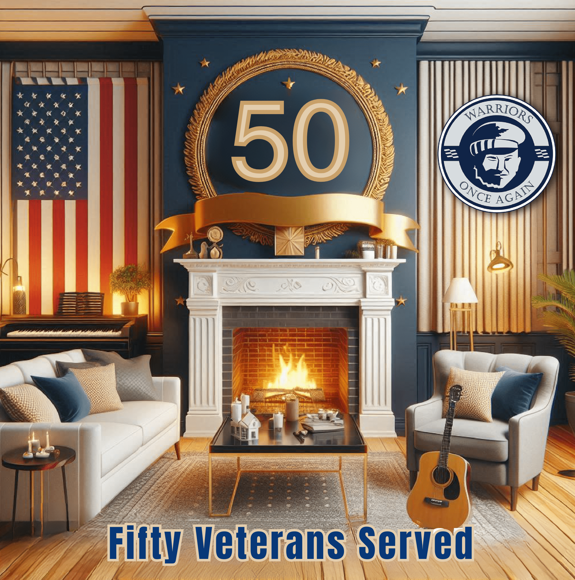 Warriors Once Again 50 vets served graphic